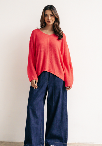 ANICA RELAXED KNIT - CORAL