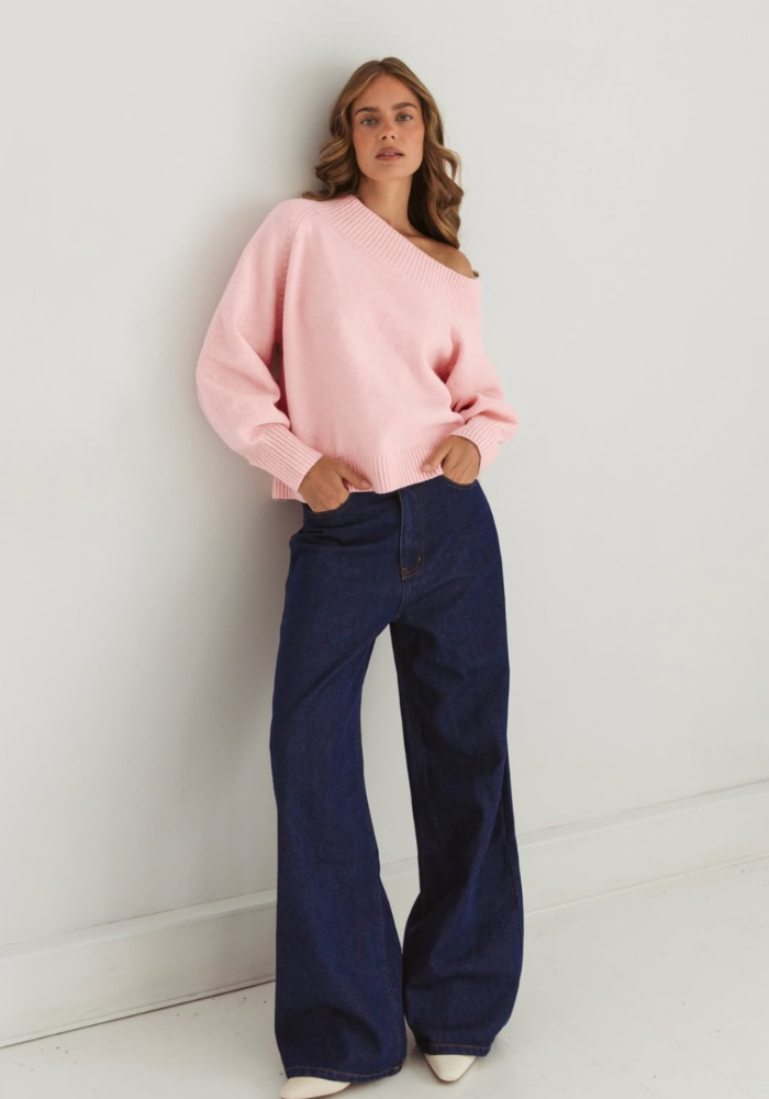 Load image into Gallery viewer, LUNA OFF THE SHOULDER KNIT - PINK