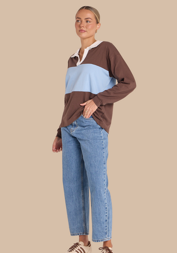 FEATHER + NOISE CARSON SWEATER - COCOA