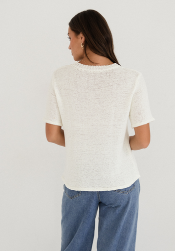 EMERY RELAXED KNITTED TEE - IVORY