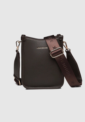 LOUENHIDE PARKER PHONE CROSSBODY BAG - CHOCOLATE