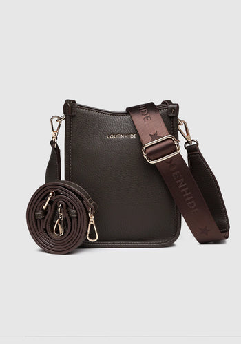 LOUENHIDE PARKER PHONE CROSSBODY BAG - CHOCOLATE