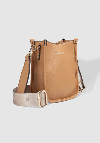 LOUENHIDE PARKER PHONE CROSSBODY BAG - CAMEL