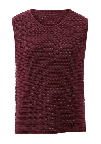 CERES LIFE MARGOT MESH KNIT TANK - WINE