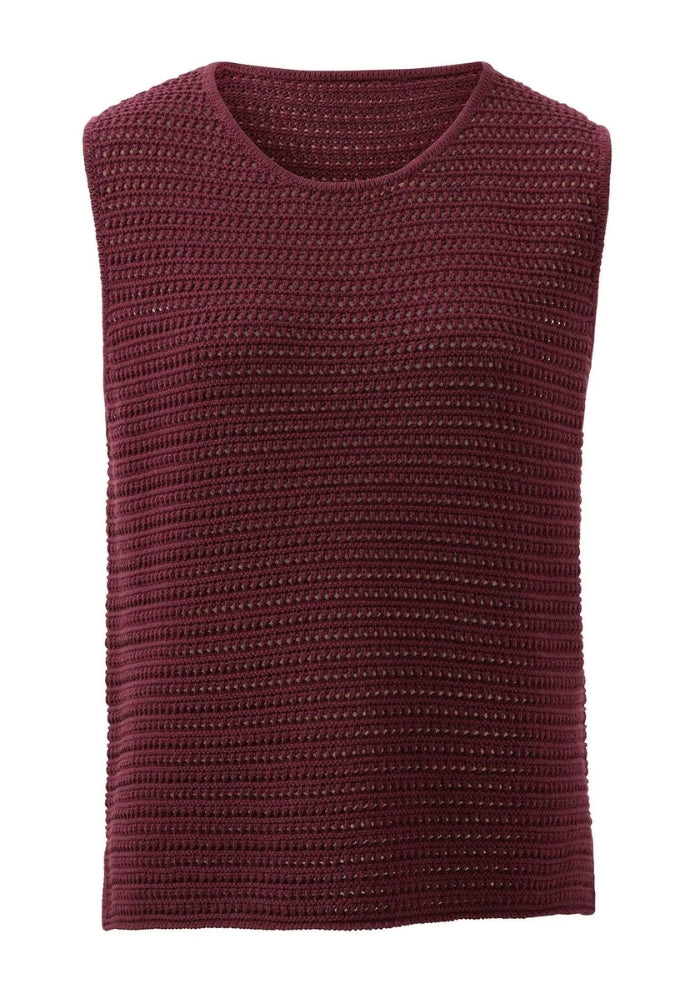 Load image into Gallery viewer, CERES LIFE MARGOT MESH KNIT TANK - WINE