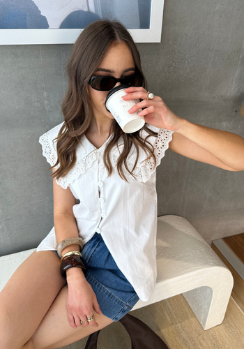 ABIGAIL 100% COTTON TOP - WHITE