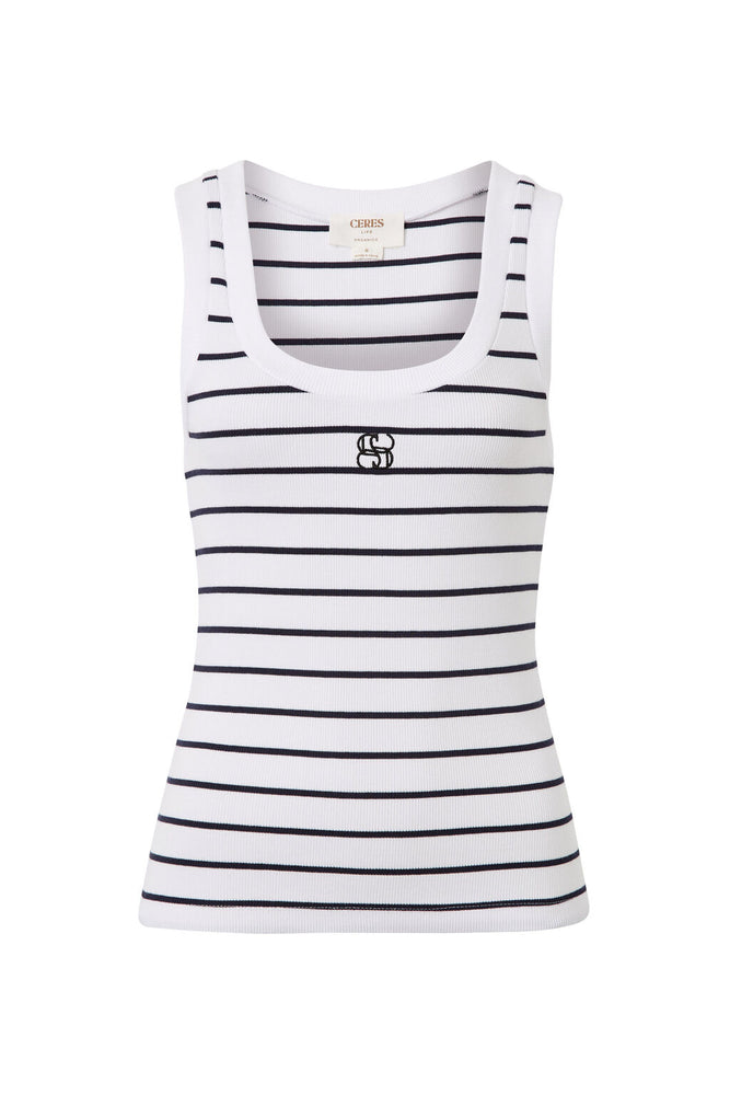 Load image into Gallery viewer, CERES LIFE CONTOUR SCOOP TANK - NEW NAVY MONOGRAM