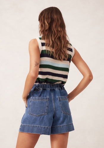 CERES LIFE FRONT PLEAT SHORT - WASHED INDIGO