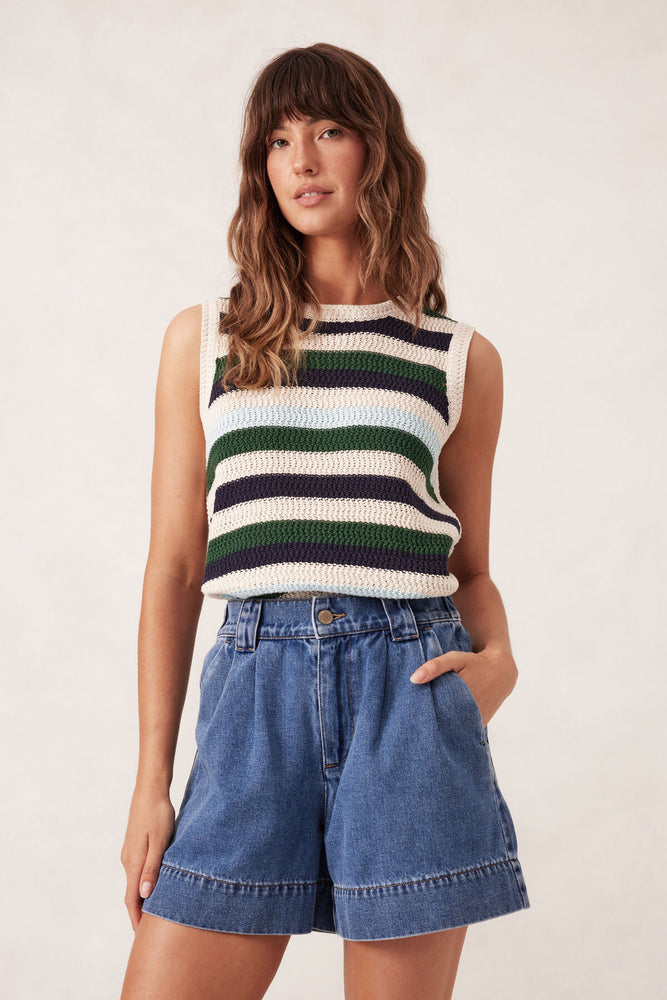 Load image into Gallery viewer, CERES LIFE FRONT PLEAT SHORT - WASHED INDIGO