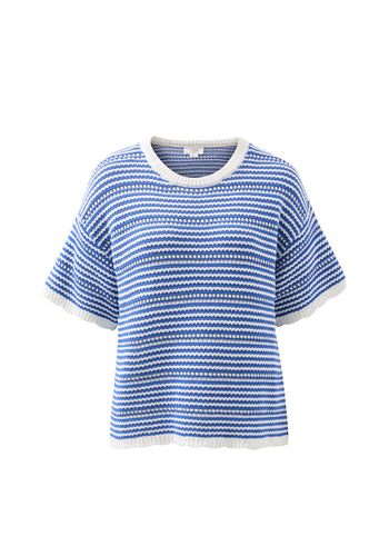 CERES LIFE NINA BOXY KNIT TEE - SUMMER BLUE STRIPE