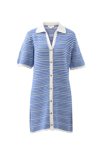 CERES LIFE NALA KNIT MINI DRESS - SUMMER BLUE STRIPE
