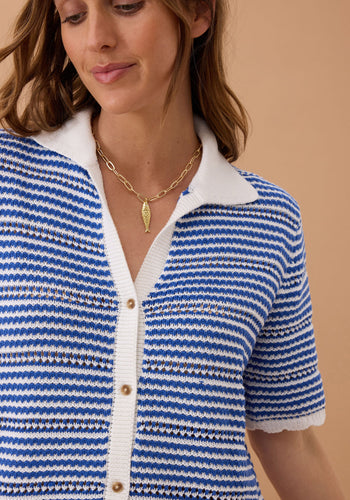 CERES LIFE NALA KNIT MINI DRESS - SUMMER BLUE STRIPE