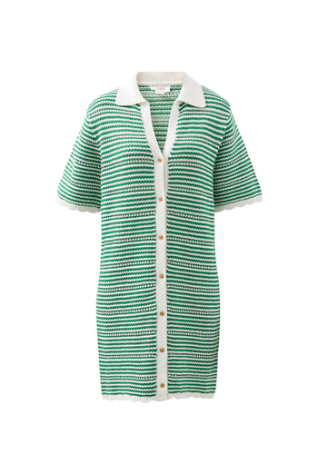 CERES LIFE NALA KNIT MINI DRESS - KELLY GREEN STRIPE