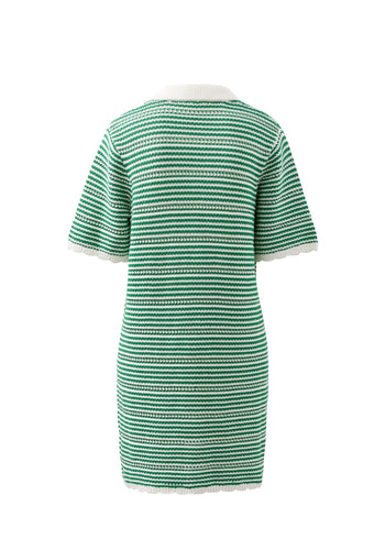 CERES LIFE NALA KNIT MINI DRESS - KELLY GREEN STRIPE