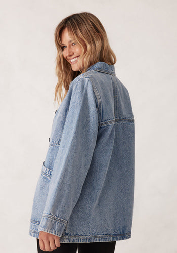 CERES LIFE AVA CHORE SHACKET - VINTAGE BLUE
