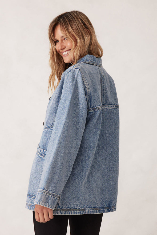 Load image into Gallery viewer, CERES LIFE AVA CHORE SHACKET - VINTAGE BLUE