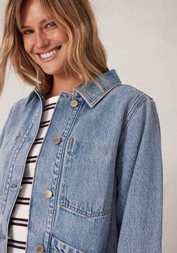 CERES LIFE AVA CHORE SHACKET - VINTAGE BLUE