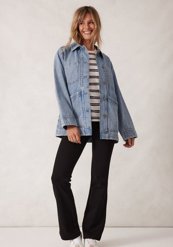 CERES LIFE AVA CHORE SHACKET - VINTAGE BLUE