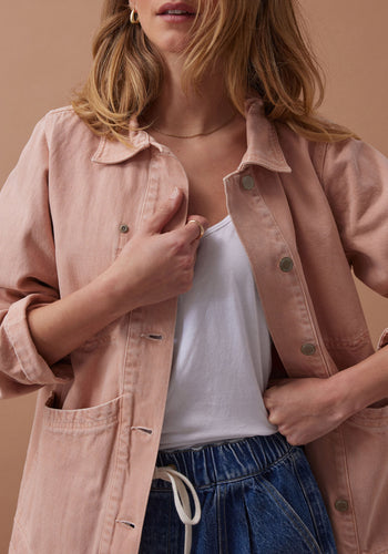 CERES LIFE AVA CHORE SHACKET - WASHED PINK