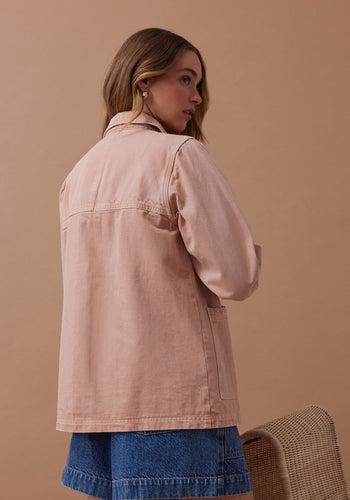 CERES LIFE AVA CHORE SHACKET - WASHED PINK