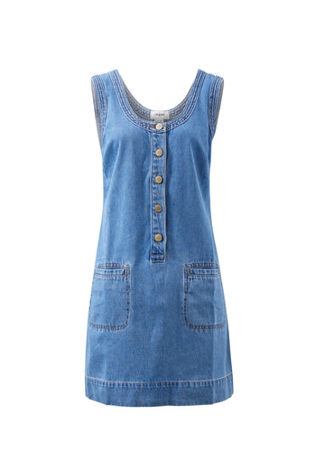 CERES LIFE SUNNY DENIM TANK DRESS - VINTAGE BLUE