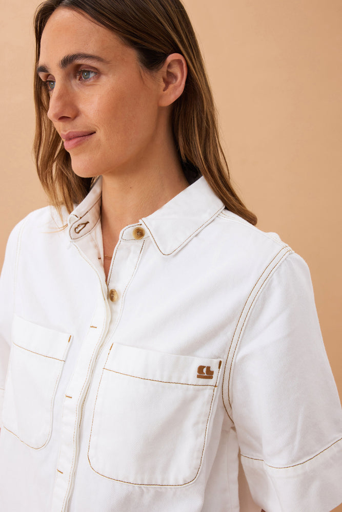Load image into Gallery viewer, CERES LIFE NOA SHORT SLEEVE SHIRT - FRESH ECRU