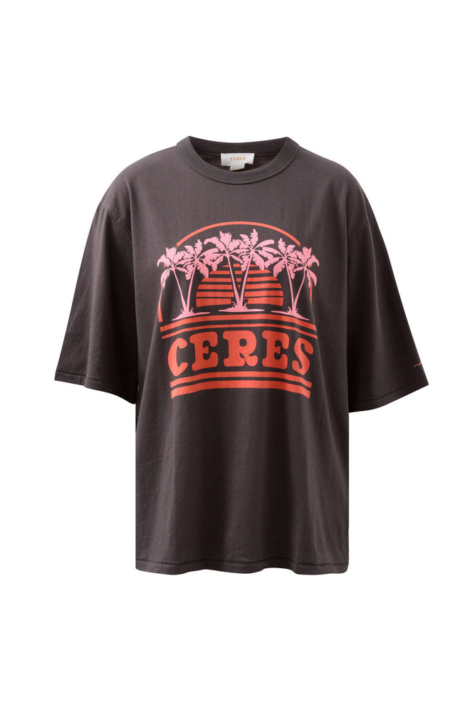 Load image into Gallery viewer, CERES LIFE LIV OVERSIZED TEE - SUNSET PALMS