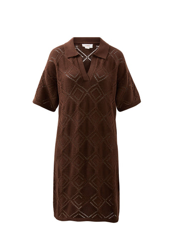 CERES LIFE DAISY DIAMOND KNIT MINI DRESS - CHOCOLATE