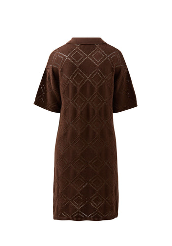 CERES LIFE DAISY DIAMOND KNIT MINI DRESS - CHOCOLATE