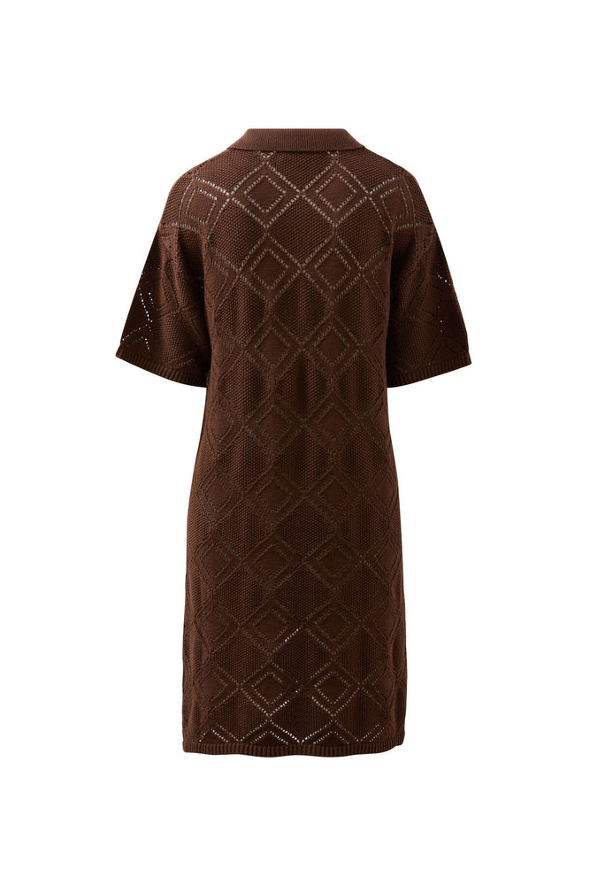 Load image into Gallery viewer, CERES LIFE DAISY DIAMOND KNIT MINI DRESS - CHOCOLATE