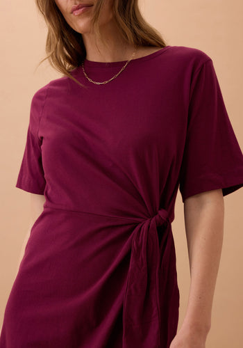 CERES LIFE AGNES TIE MINI TEE DRESS - POMEGRANTE