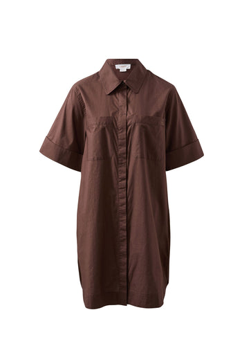 CERES LIFE AVA SHORT SLEEVE MINI DRESS - CHOCOLATE