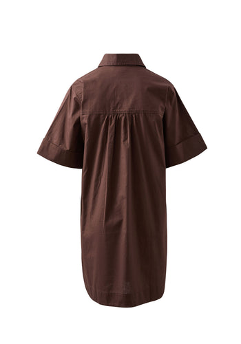 CERES LIFE AVA SHORT SLEEVE MINI DRESS - CHOCOLATE