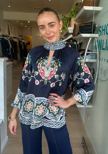 RUBYYAYA GARCIA SHIRT - NAVY