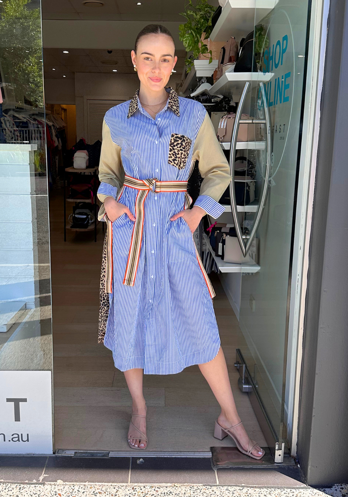 Load image into Gallery viewer, LULA SOUL LA FRONTERA SHIRTMAKER - PINSTRIPE