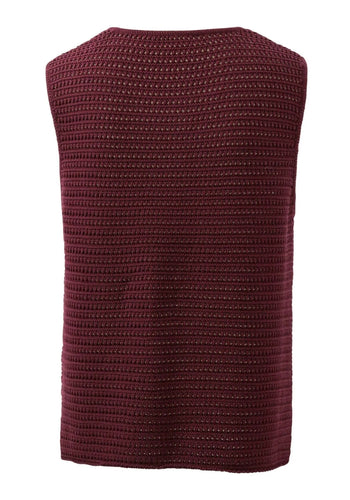 CERES LIFE MARGOT MESH KNIT TANK - WINE