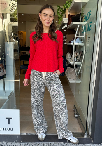 ROMY RACER JEANS - FADED LEOPARD