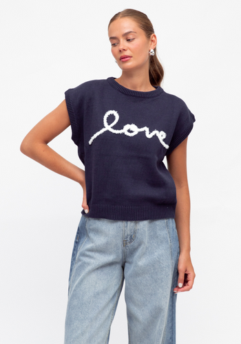 LOVER KNITED VEST - NAVY