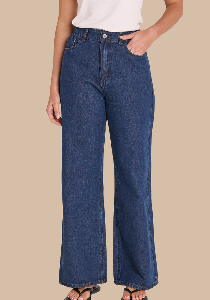 Load image into Gallery viewer, FEATHER + NOISE CASSIE WIDE LEG JEAN - INDIGO BLUE