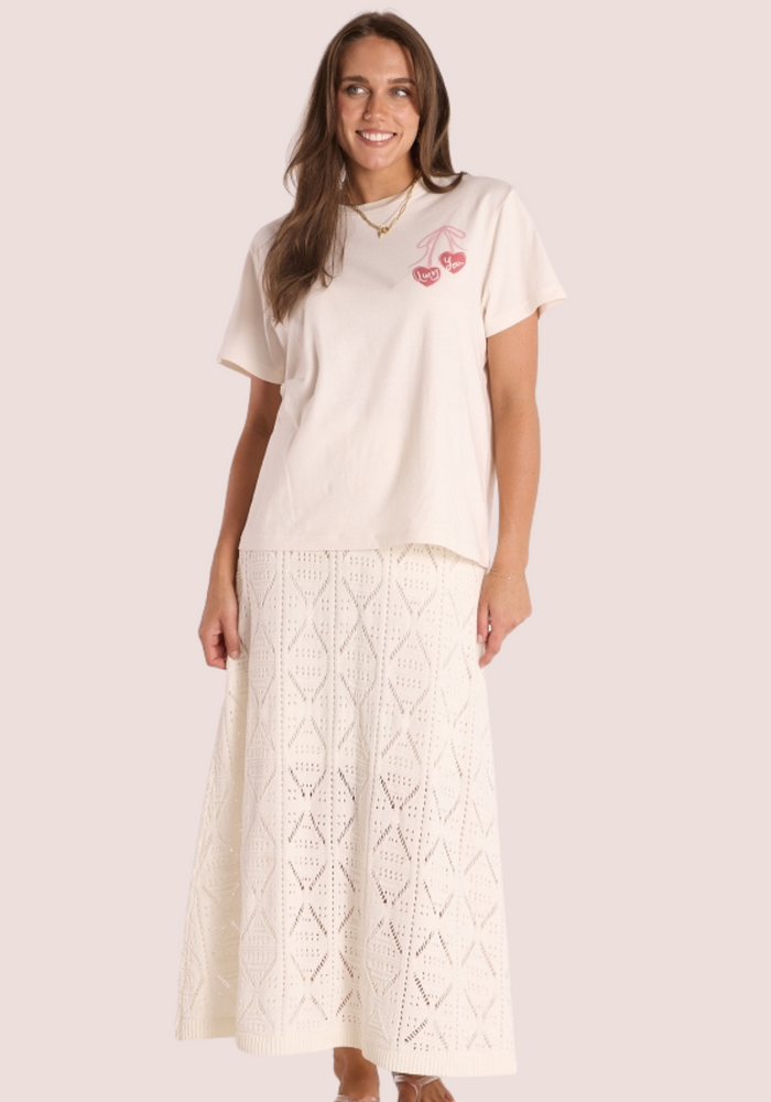 Load image into Gallery viewer, FEATHER + NOISE POPPY SKIRT - CREAM