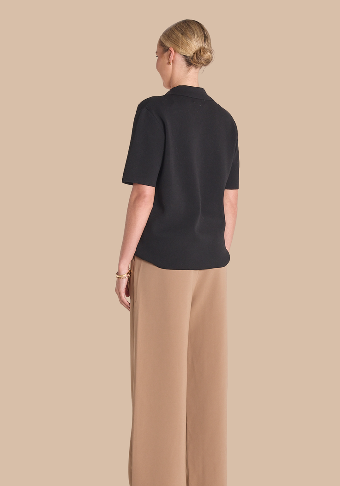 Load image into Gallery viewer, FEATHER + NOISE GOLDIE KNITTED SHIRT - BLACK