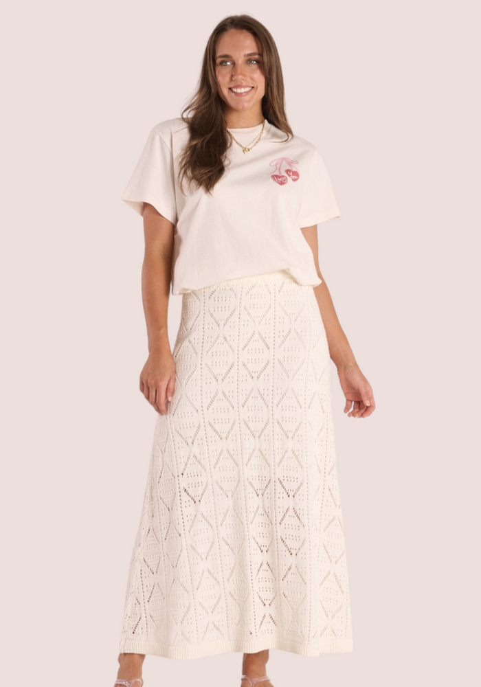 Load image into Gallery viewer, FEATHER + NOISE POPPY SKIRT - CREAM