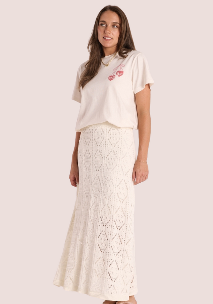 Load image into Gallery viewer, FEATHER + NOISE POPPY SKIRT - CREAM
