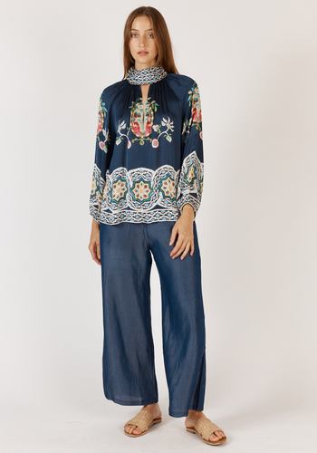 RUBYYAYA GARCIA SHIRT - NAVY