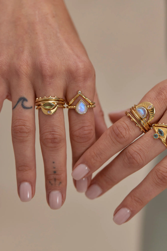 Load image into Gallery viewer, TONI MAY AMIE GOLD STACKER - MOONSTONE