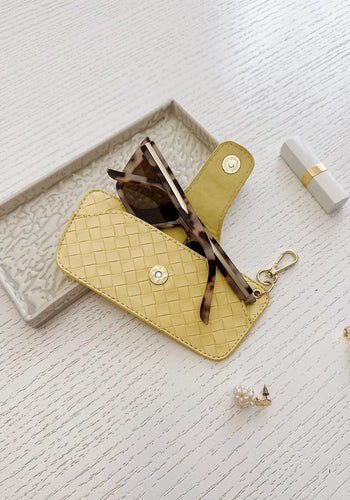 LOUENHIDE SKITTLE SUNGLASS CASE - WOVEN BUTTER YELLOW