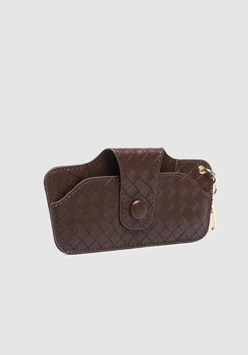 LOUENHIDE SKITTLE SUNGLASS CASE - WOVEN CHOCOLATE