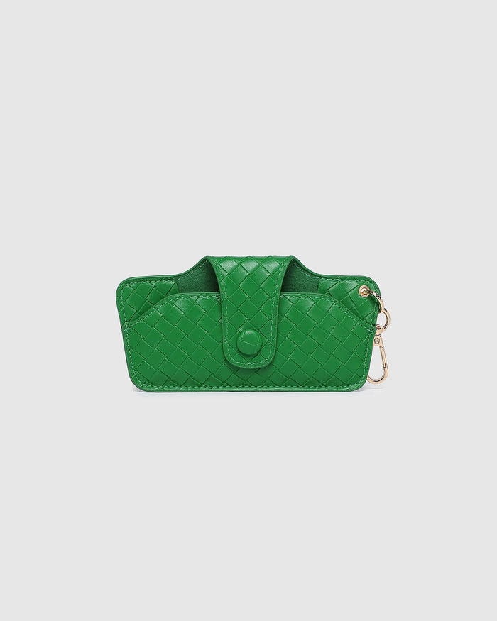 Load image into Gallery viewer, LOUENHIDE SKITTLE SUNGLASS CASE - WOVEN GREEN