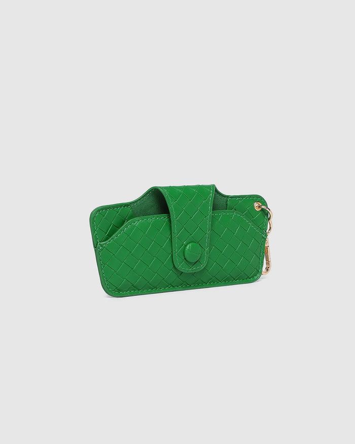 Load image into Gallery viewer, LOUENHIDE SKITTLE SUNGLASS CASE - WOVEN GREEN