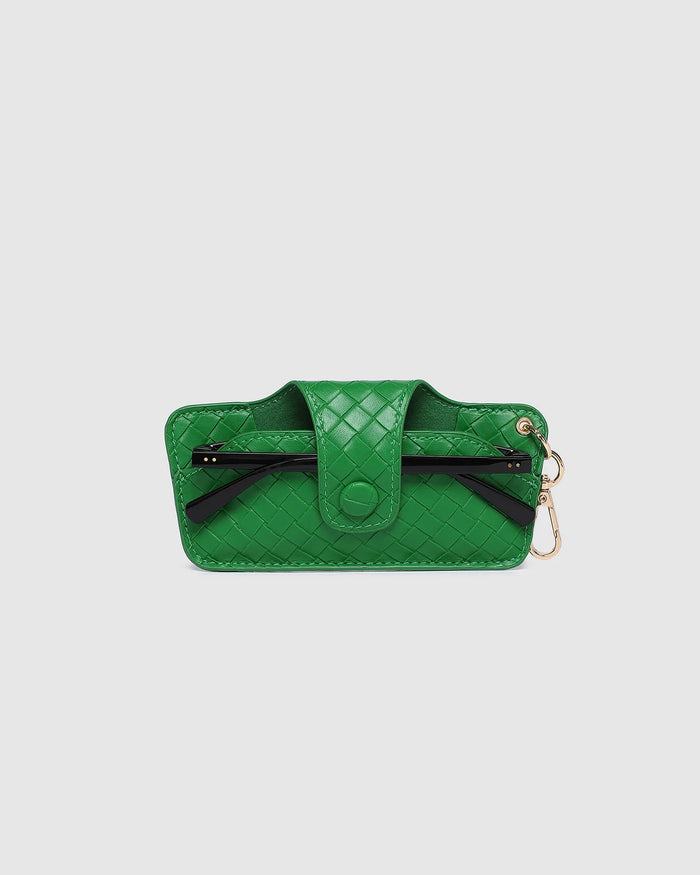Load image into Gallery viewer, LOUENHIDE SKITTLE SUNGLASS CASE - WOVEN GREEN